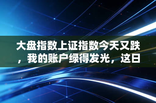 大盘指数上证指数今天又跌，我的账户绿得发光，这日子到底还要不要过了？