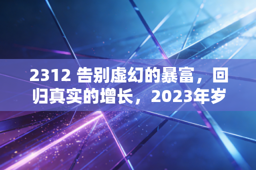 2312 告别虚幻的暴富，回归真实的增长，2023年岁末的财富沉思录