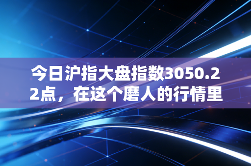 今日沪指大盘指数3050.22点，在这个磨人的行情里，我们该如何安放焦虑？