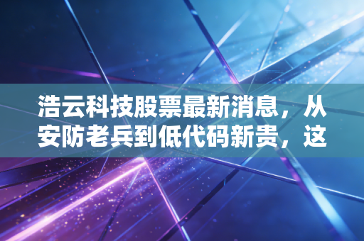 浩云科技股票最新消息,从安防老兵到低代码新贵,这只股到底值不值得拿?