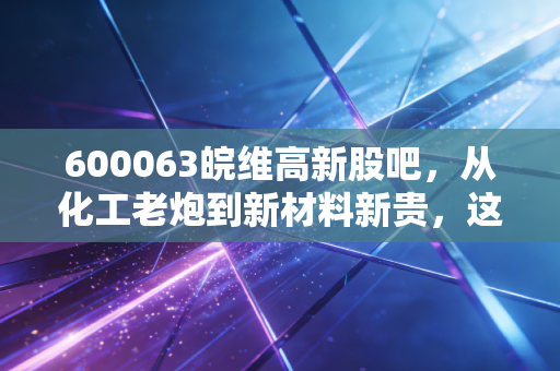 600063皖维高新股吧,从化工老炮到新材料新贵,这只被低估的皖股还能拿吗?