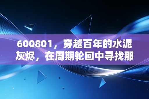 600801，穿越百年的水泥灰烬，在周期轮回中寻找那份硬核的安稳