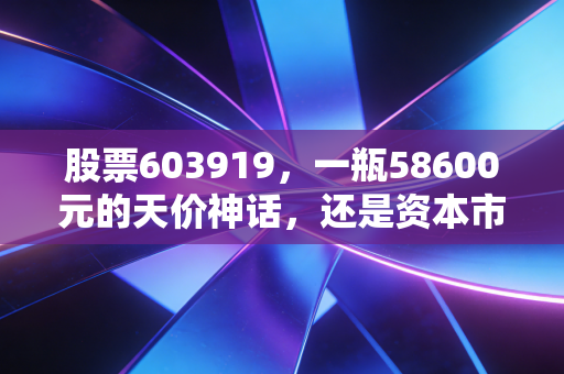 股票603919，一瓶58600元的天价神话，还是资本市场的一场荒诞大戏？