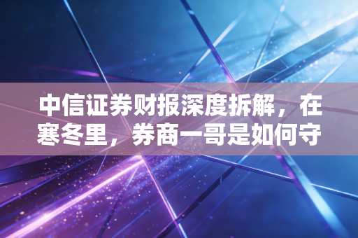 中信证券财报深度拆解，在寒冬里，券商一哥是如何守住基本盘的？