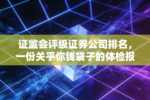 证监会评级证券公司排名,一份关乎你钱袋子的体检报告,别只盯着佣金看