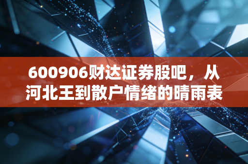 600906财达证券股吧,从河北王到散户情绪的晴雨表,我们该如何理性看待这只券商股?