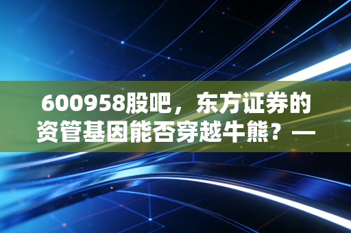 600958股吧，东方证券的资管基因能否穿越牛熊？——从散户情绪看券商股的宿命与救赎