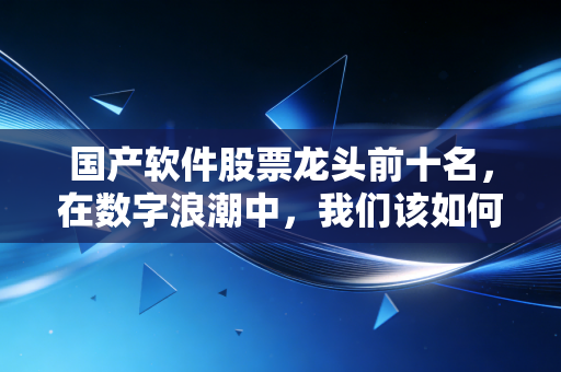 国产软件股票龙头前十名，在数字浪潮中，我们该如何寻找中国的微软？