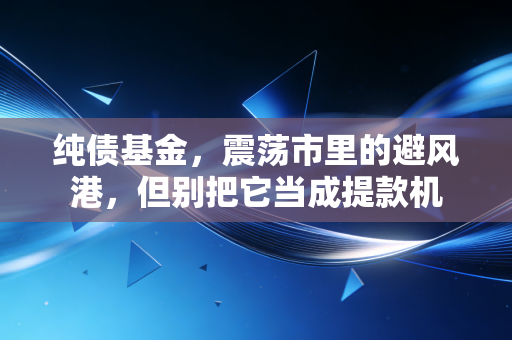 纯债基金,震荡市里的避风港,但别把它当成提款机