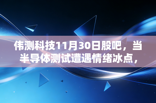 伟测科技11月30日股吧,当半导体测试遭遇情绪冰点,是时候人弃我取了吗?