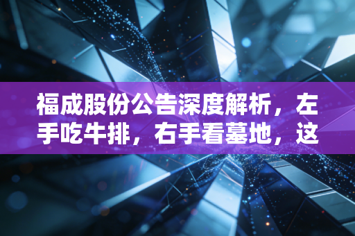 福成股份公告深度解析，左手吃牛排，右手看墓地，这家最牛跨界企业的财报里藏着怎样的投资逻辑？