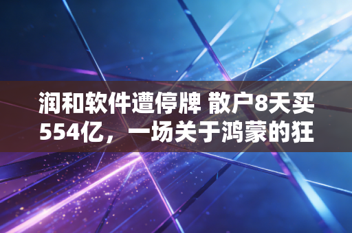 润和软件遭停牌 散户8天买554亿，一场关于鸿蒙的狂欢与残酷的财富转移