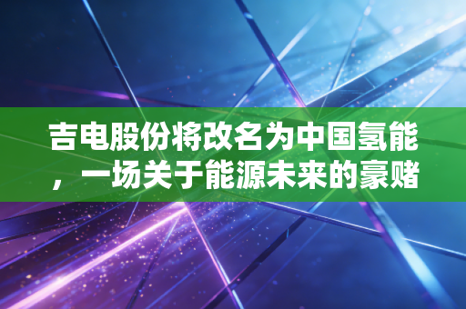 吉电股份将改名为中国氢能,一场关于能源未来的豪赌与新生,还是资本市场的换马甲游戏?