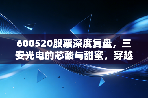 600520股票深度复盘,三安光电的芯酸与甜蜜,穿越周期的价值重估