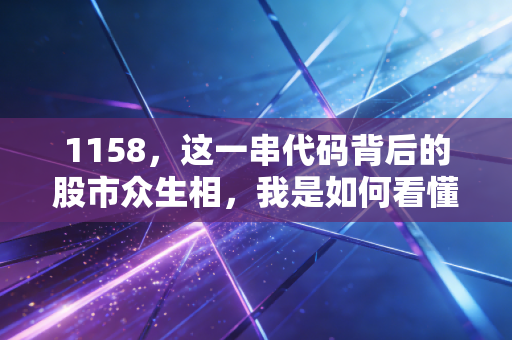 1158,这一串代码背后的股市众生相,我是如何看懂当下的市场情绪的