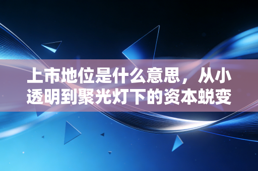 上市地位是什么意思，从小透明到聚光灯下的资本蜕变
