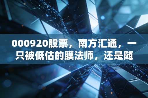 000920股票,南方汇通,一只被低估的膜法师,还是随波逐流的环保股?