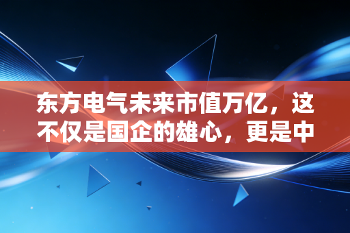 东方电气未来市值万亿,这不仅是国企的雄心,更是中国能源转型的必答题