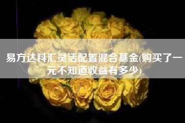 易方达科汇灵活配置混合基金(购买了一元不知道收益有多少)