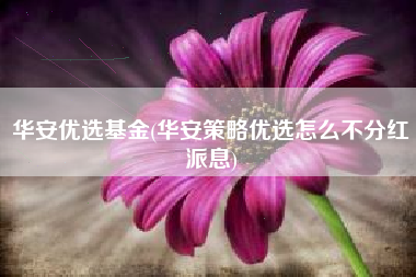 华安优选基金(华安策略优选怎么不分红派息)