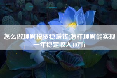 怎么做理财投资稳赚钱(怎样理财能实现一年稳定收入40万)