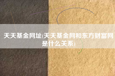 天天基金网址(天天基金网和东方财富网是什么关系)