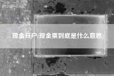 现金开户(现金票到底是什么意思)