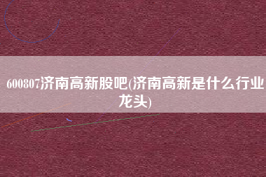 600807济南高新股吧(济南高新是什么行业龙头)