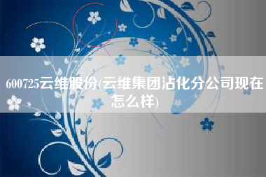 600725云维股份(云维集团沾化分公司现在怎么样)