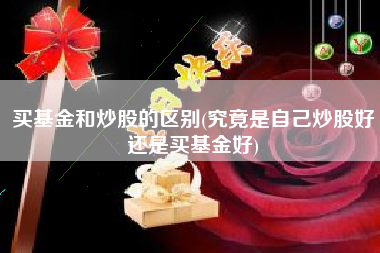 买基金和炒股的区别(究竟是自己炒股好还是买基金好)