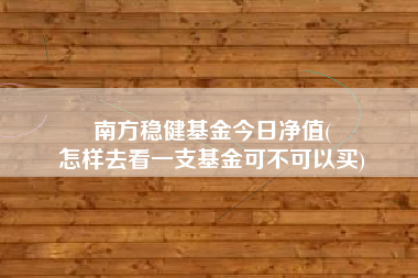 南方稳健基金今日净值(
怎样去看一支基金可不可以买)