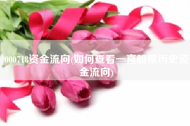 000718资金流向(如何查看一直股票历史资金流向)