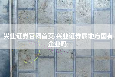兴业证券官网首页(兴业证券属地方国有企业吗)