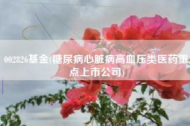 002826基金(糖尿病心脏病高血压类医药重点上市公司)