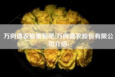 万向德农股票股吧(万向德农股份有限公司介绍)