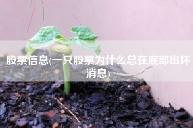 股票信息(一只股票为什么总在底部出坏消息)
