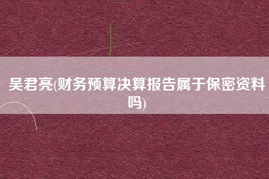 吴君亮(财务预算决算报告属于保密资料吗)