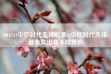 004241中欧时代先锋股票c(中欧时代先锋c基金卖出有手续费吗)
