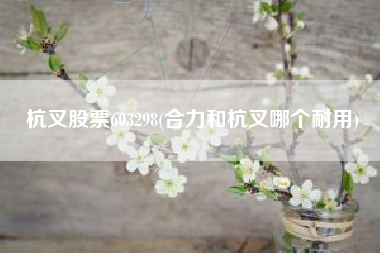 杭叉股票603298(合力和杭叉哪个耐用)