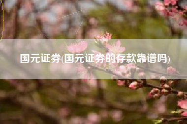国元证券(国元证券的存款靠谱吗)