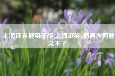 上海证券报电子版(上海证券e指通为何登录不了)