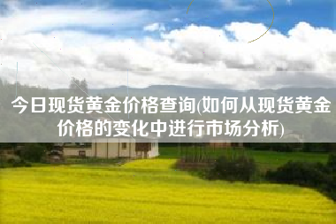 今日现货黄金价格查询(如何从现货黄金价格的变化中进行市场分析)