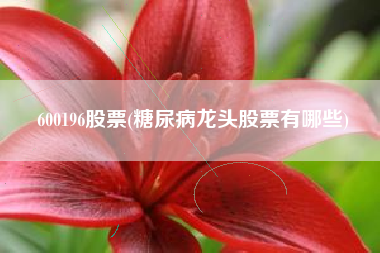 600196股票(糖尿病龙头股票有哪些)