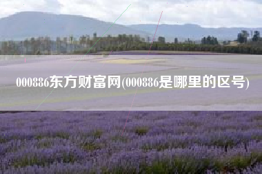 000886东方财富网(000886是哪里的区号)