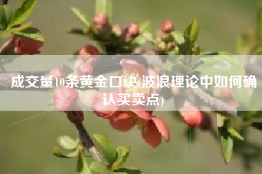 成交量10条黄金口诀(波浪理论中如何确认买卖点)