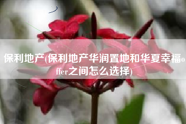 保利地产(保利地产华润置地和华夏幸福offer之间怎么选择)