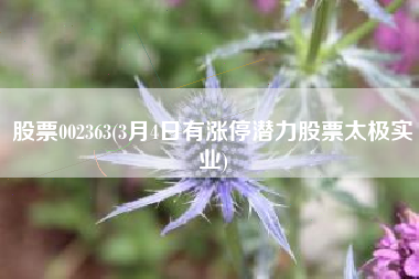 股票002363(3月4日有涨停潜力股票太极实业)