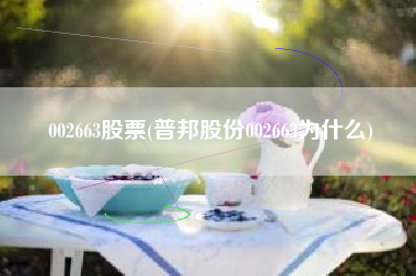 002663股票(普邦股份002663为什么)