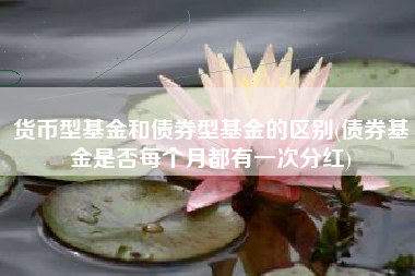 货币型基金和债券型基金的区别(债券基金是否每个月都有一次分红)