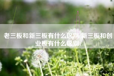 老三板和新三板有什么区别(新三板和创业板有什么区别)